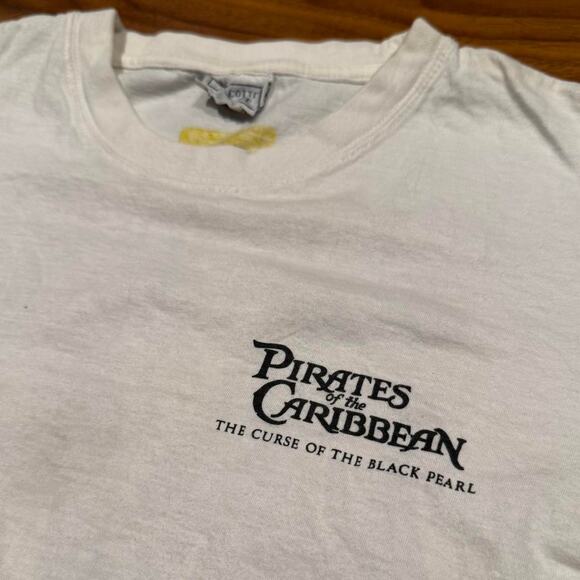 Vintage 2003 Pirates of the Caribbean Promo Tee (Movie Poster) Sz Free / M-L - Picture 3 of 8